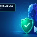 Abstract digital identity shield for a deepfake privacy and reporting guide