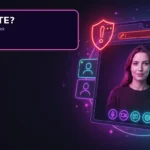 Suspicious video chat website with a warning shield and unsafe URL indicator