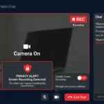 Omegle UI recording warning